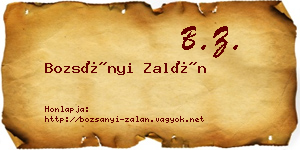 Bozsányi Zalán névjegykártya